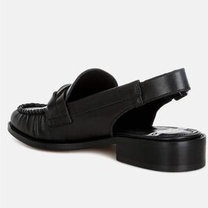 Black Leather Women's Loafers